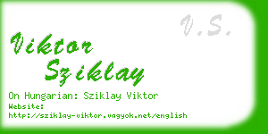 viktor sziklay business card